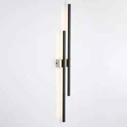 Kinkiety|TK Tomasz Krywult Kinkiet LED czarno-złoty FLASH 24W