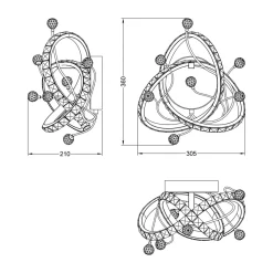Kinkiety|Zumaline Kinkiet LED czarny chrom MAIA z pilotem
