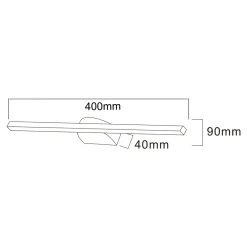Zumaline Kinkiet LED 12W czarny ARVI 40 cm