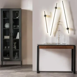 Kinkiety|Zumaline Kinkiet LED 8W czarny TROY 60 cm