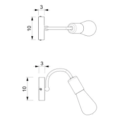 Kinkiety|Luminex Kinkiet loftowy czarno-złoty DOW I