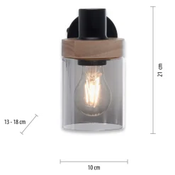 Kinkiety|Paul Neuhaus Kinkiet loftowy czarny drewno PASQUAL