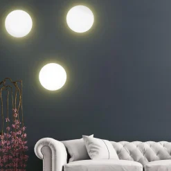 TK Tomasz Krywult Kinkiet minimalistyczny okrągły biały LUNA NEW 30 cm