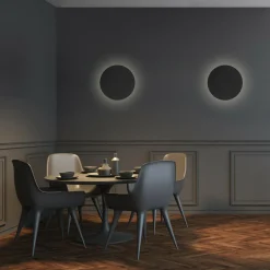 TK Tomasz Krywult Kinkiet minimalistyczny okrągły czarny LUNA NEW 30 cm