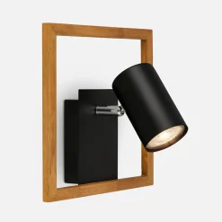 Kinkiety|inny Kinkiet ramka jasne drewno czarny FREY