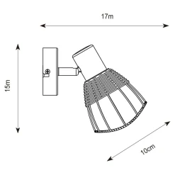 Zumaline Kinkiet rattan czarny GENT
