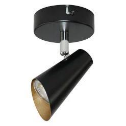 LED-POL Kinkiet reflektor czarno-złoty ORO AQUILA