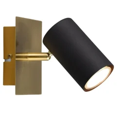 Kinkiet reflektor czarno-złoty MARLEY