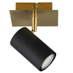 Kinkiet reflektor czarno-złoty MARLEY