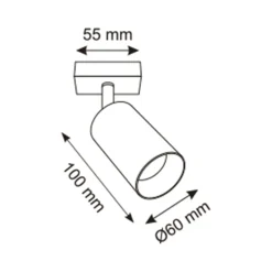 Kinkiety|Zumaline Kinkiet reflektor spot podwieszany czarny REN