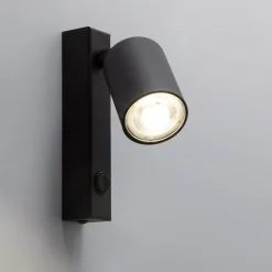 TK Tomasz Krywult Kinkiet reflektor z włącznikiem czarny TOP