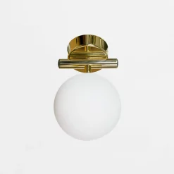 Kinkiety|domiluce Kinkiet regulowany kulisty klosz złoty DRUM