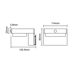 Lampy Ogrodowe|Lampy Ogrodowe|Zumaline Kinkiet solarny zewnętrzny czarny GRID