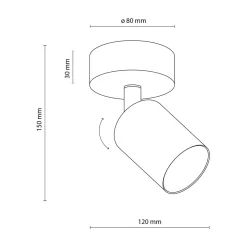 Kinkiety|TK Tomasz Krywult Kinkiet spot czarno-złoty TOP