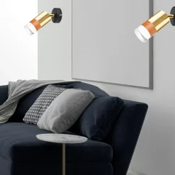 Kinkiety| Kinkiet spot regulowany reflektor złoty AURORA