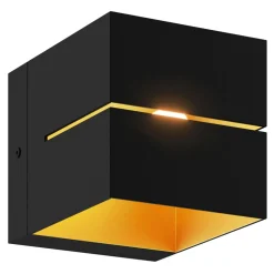 Zumaline Kinkiet sześcian czarno-złoty TRANSFER WL 2