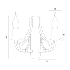 Kinkiety|inny Kinkiet świecznikowy czarno-złoty LORENZO