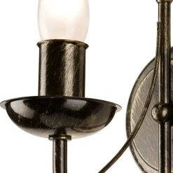 Kinkiety| Kinkiet świecznikowy retro czarno-złoty DONATO