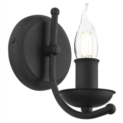 Kinkiety|inny Kinkiet świecznikowy retro czarny LUCY