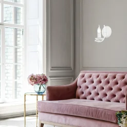 inny Kinkiet świecznikowy retro biały LUCY