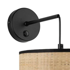 TK Tomasz Krywult Kinkiet z włącznikiem abażur rafia plecionka LIBERIA