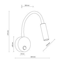 TK Tomasz Krywult Kinkiet z włącznikiem biały LAGOS
