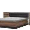 FORTE Łóżko BELLEVUE 180x200 z oświetleniem, z szafkami nocnymi