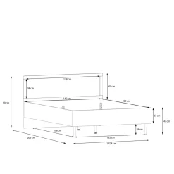 FORTE Łóżko boho CALASETTA 140x200