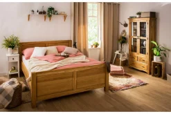 Łóżko drewniane LIMEA 160x200 cm ze stelażem
