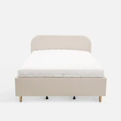 Łóżka Tapicerowane|Łóżka|inny Łóżko jasnobeżowe SANTADI 120x200 cm