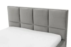 Łóżka Tapicerowane|Łóżka| Łóżko jasnoszare FABRIZZIO SQUERE P 160x200 cm