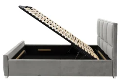 Łóżka Tapicerowane|Łóżka| Łóżko jasnoszare FABRIZZIO SQUERE P 160x200 cm