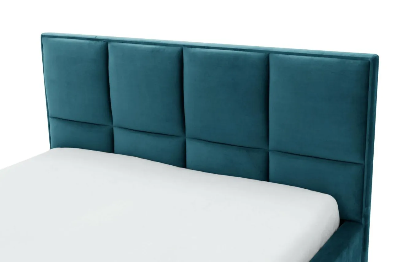 Łóżka Tapicerowane|Łóżka| Łóżko kolor morski FABRIZZIO SQUERE P 160x200 cm