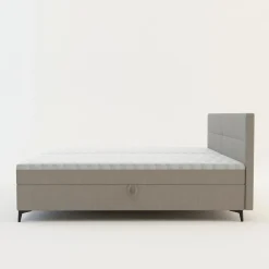 Łóżka Tapicerowane|Łóżka| Łóżko kontynentalne beżowe MARY 180x200 cm