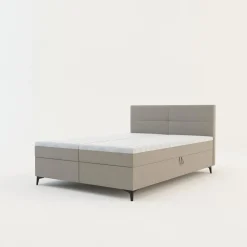 Łóżko kontynentalne beżowe MARY 140x200 cm