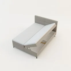 Łóżko kontynentalne beżowe MARY 140x200 cm