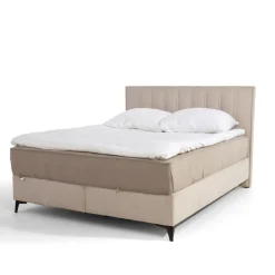 Łóżka Tapicerowane|Łóżka|inny Łóżko kontynentalne beżowe VINCENZO 160x200 cm
