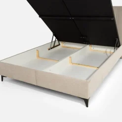 Łóżka Tapicerowane|Łóżka|inny Łóżko kontynentalne beżowe VINCENZO 160x200 cm