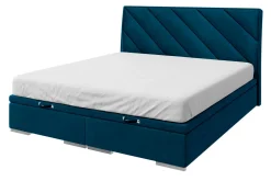 Łóżko kontynentalne granatowe LEONARDO 160x200 cm