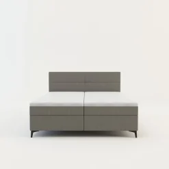 Łóżka Tapicerowane|Łóżka| Łóżko kontynentalne jasnoszare MARY 160x200 cm