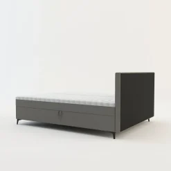 Łóżka Tapicerowane|Łóżka| Łóżko kontynentalne jasnoszare MARY 160x200 cm