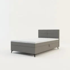 Łóżko kontynentalne jasnoszare MARY 120x200 cm