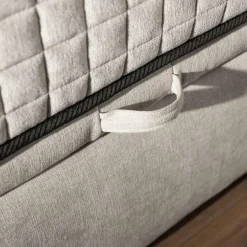 Łóżka Tapicerowane|Łóżka|inny Łóżko kontynentalne jasnoszare LAURITA SQUARE 180x200 cm