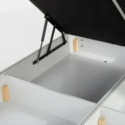 Łóżka Tapicerowane|Łóżka|inny Łóżko kontynentalne jasnoszare LAURITA SQUARE 180x200 cm