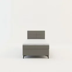 Łóżko kontynentalne jasnoszare MARY 90x200 cm