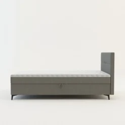 Łóżko kontynentalne jasnoszare MARY 90x200 cm