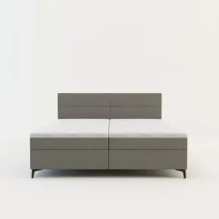 Łóżka Tapicerowane|Łóżka| Łóżko kontynentalne jasnoszare MARY 180x200 cm