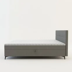 Łóżka Tapicerowane|Łóżka| Łóżko kontynentalne jasnoszare MARY 180x200 cm