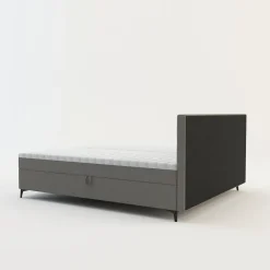 Łóżka Tapicerowane|Łóżka| Łóżko kontynentalne jasnoszare MARY 180x200 cm