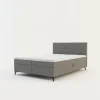 Łóżka Tapicerowane|Łóżka| Łóżko kontynentalne jasnoszare MARY 140x200 cm
